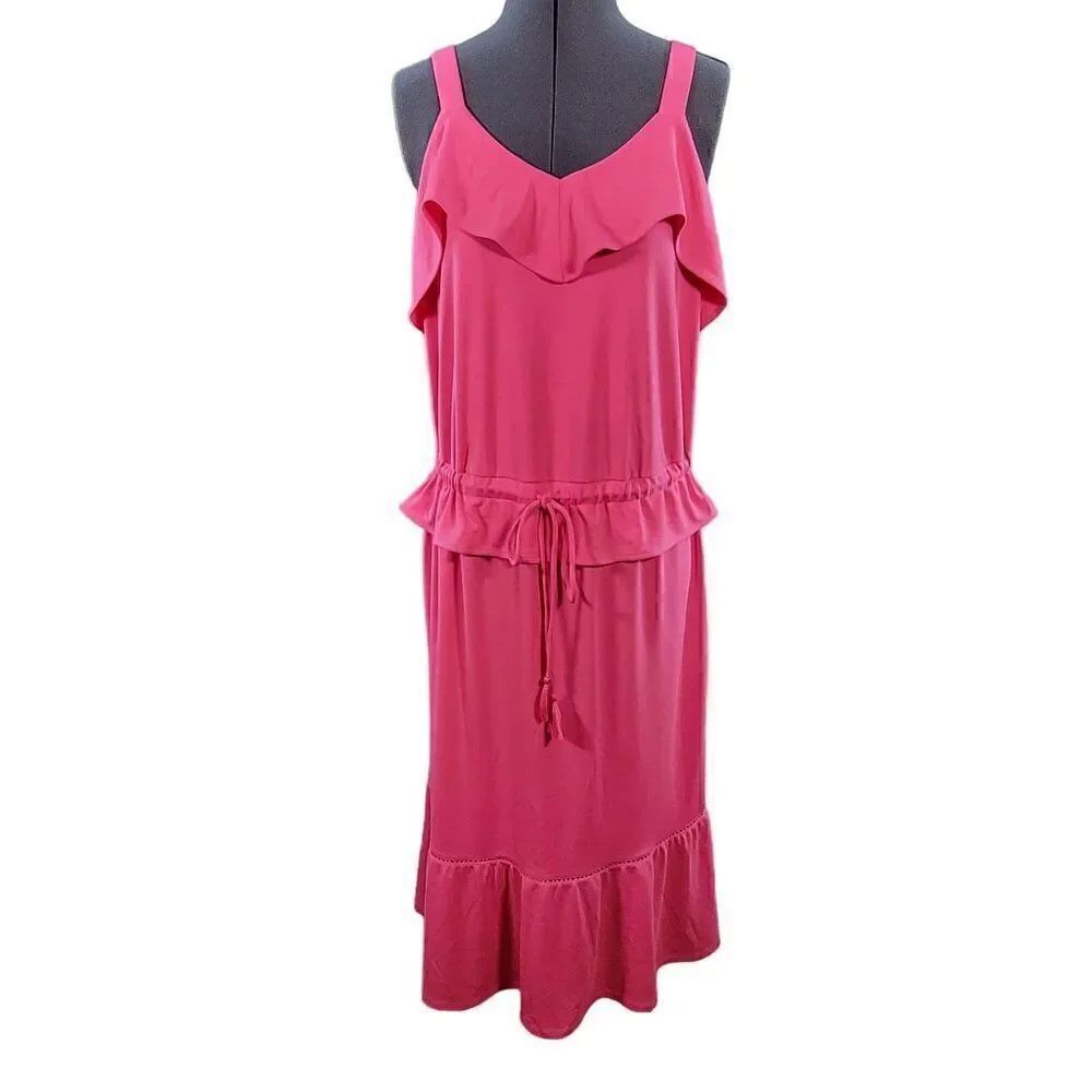 J. Jill Cinched Waist Ruffle Sun Dress Sz S